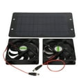 thumbnail image 2 of Greenhouse Solar Powered Fan, 12V 2A Prevent Short Circuit Solar Panel Powered Dual Fan Waterproof  For RV Car, 2 of 8