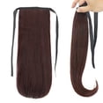 thumbnail image 1 of Perruque Queue de Cheval Cheveux Raides Mi-Longue Perruque Duveteuse Pièce pour Femmes Élégante Brun Foncé, 1 of 9