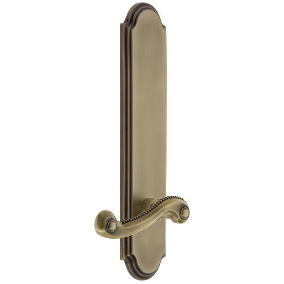 Grandeur Arcnew_Tp_Psg_234_Rh Arc Solid Brass Tall Plate Rose Right Handed Passage Door