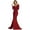 Burgundy, variant on Womens Dusty Rose Evening Formal Mother Of The Bride Long V-Neck Long Sleeve Trumpet Plus Size Dress