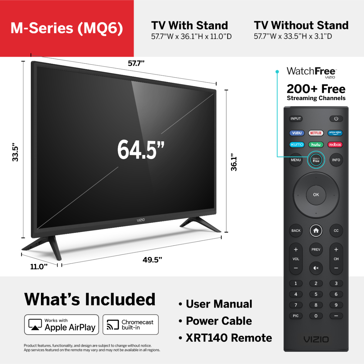 VIZIO M-Series Quantum 65" Class (64.5" diag)4K HDR Smart TV M656-H4 - image 5 of 22