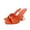 Orange, variant on Women's Square Open Toe Solid Color Satin Mule Slide Heeled Sandals Transparent Wedge Heel Fashion Slip On Sandals Black,40