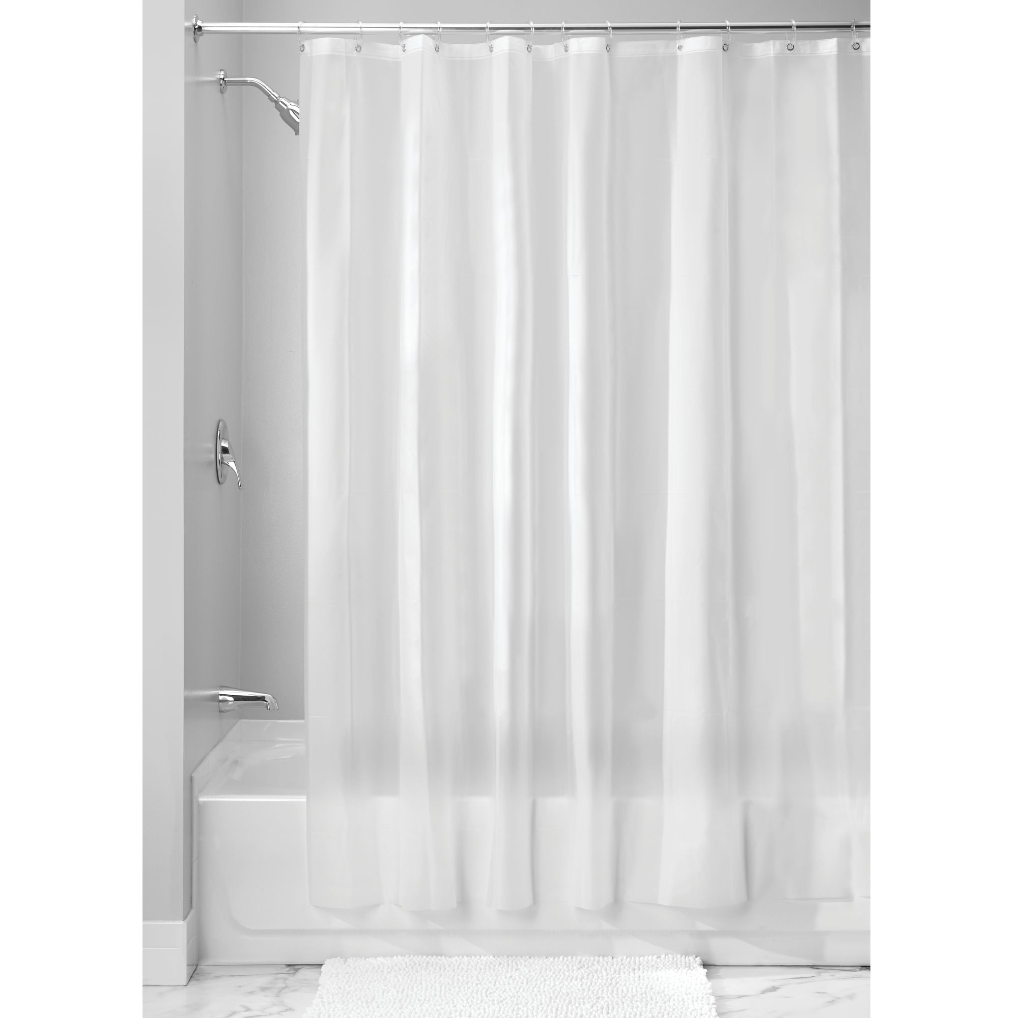 Idesign Eva 5 Gauge Shower Curtain, Curved 78 To 84 Inch Shower Curtain Rod