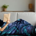 thumbnail image 3 of Astral Soft Flannel Fleece Throw Blanket, Abstract Creative Surreal Futuristic Elements, Cozy Plush for Indoor and Outdoor Use, 50" x 70", Aqua Blue Violet, by Ambesonne, 3 of 5