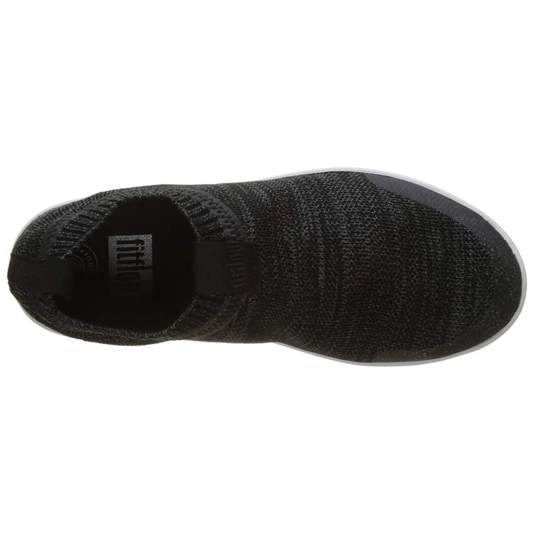 FitFlop Womens Uberknit Slip On Sneaker Shoes, Black/Soft Grey, US  display picture 1