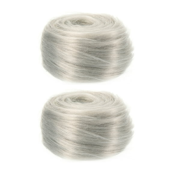 Faux Fur Fabric Square, 59x2 Inches Furry Fur Patches Plush Light Grey 2Pcs