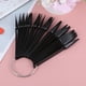 thumbnail image 5 of EeaseMX 2 juegos de puntas de uñas postizas en forma de abanico, placas de colores para esmalte de uñas, plantillas de práctica (negro, 1 juego de 40 piezas), 5 of 7