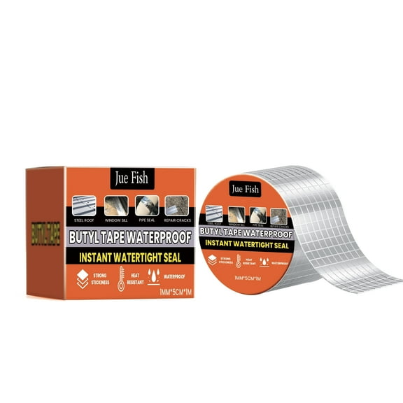 Heavy Duty Waterproof Butyl Tape for Roof Leak Repair | Self-Adhesive Aluminum Foil Roll for Sealing Cracks & Weatherproofing