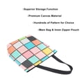thumbnail image 3 of FORMRS Womens Canvas Tote Bag with Zipper Inner Pocket Shoulder Handbag, Colorful Checkered Pattern, 3 of 7
