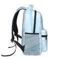 thumbnail image 3 of Zufioo Light Blue Marble Print Casual Student Backpack, Adjustable Shoulder Straps Multi-Function Multi-Pocket Sports Bag Travel Backpack, Unisex-One Size, 3 of 5