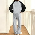 thumbnail image 4 of Hogleaql 2 Piece Travel Set for Women Sweatsuits Plus Size Long Sleeve Lounge Drawstring Sweatshirt Wide Leg Athletic Pants Solid Loose Outfits Dressy Fall Winter Tracksuit with Pockets 2025 Wine L, 4 of 4