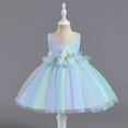 thumbnail image 6 of Esaierr Baby Toddler Girls Flower Dress Infant Wedding Bridesmaid Birthday Party Pageant Tutu Tulle Princess Dresses Mesh Tulle Dress Little Girl's Sleeveless Rainbow Dress for 1M-3Y, 6 of 7