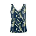thumbnail image 4 of Women's Satin V-Neck Camisole Top, Floral Print Summer Basic Tank for Casual Outfits or Evening Wear,Navy L, 4 of 5