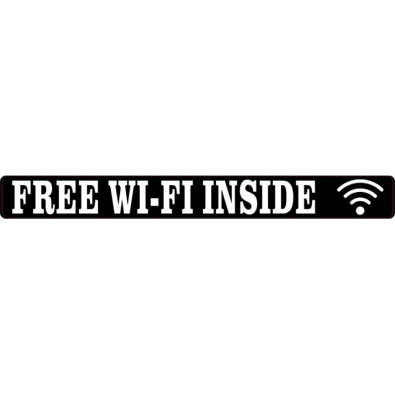 10in x 1in Free Wi-Fi Inside Sticker Vinyl Sign Business Decal Stickers