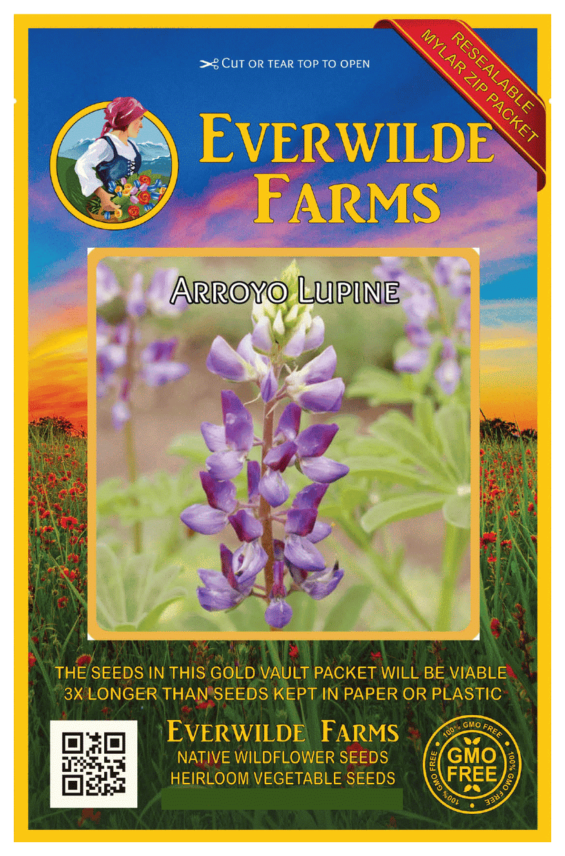 Everwilde Farms 100 Arroyo Lupine Native Wildflower Seeds Gold