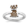 thumbnail image 1 of 925 Sterling Silver Brown Dog Stackable Ring Animal, 1 of 7