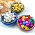 thumbnail image 2 of 100Pcs 6mm Bright Color Christmas Bells Eye-catching Metal Wind Chime Making Decorated Bell Party Supplies, 2 of 8