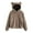 Khaki, variant on jsaierl Womens Bear Ear Sherpa Hoodies Solid Fleece Cute Top Long Sleeve Loose Warm Pullover Sweatshirt