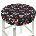 thumbnail image 3 of Lsque Rose Flowers Round Bar chair cushion covers Velvet Fabric Premium Comfort Protects from Scratches and Stains for 14-17 Inch Chair- 13 inch, 3 of 7