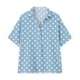 thumbnail image 4 of MAFYTYTPR Women's Polka Dot Half-Button Shirt Spread Collar Short Sleeve Casual Tops for Everyday Wear S-3XL Plus Size, 4 of 7