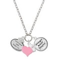 thumbnail image 1 of Delight Jewelry Silvertone Keep Calm and Chive On - Light Pink Heart Nurse Strong Zoe Necklace, 1 of 4