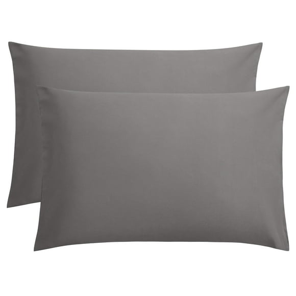 FLXXIE 2 Pack Microfiber Queen Pillow Cases, 1800 Super Soft Pillowcases with Envelope Closure, Wrinkle, Fade and Stain Resistant Pillow Covers, 20x30, Dark Grey