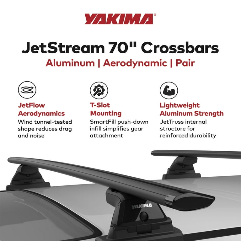 Yakima 70 Inch Aluminum JetStream Aerodynamic Roof Rack Crossbars - Main Image