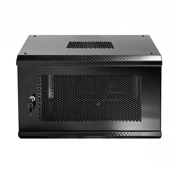 ZHANGONG 6U Wall Mount Server Rack, Network Server Cabinet Enclosure with Cooling, Locking Steel Door, for 19-Inch IT & AV Gear, Up to 220 lbs Load Capacity