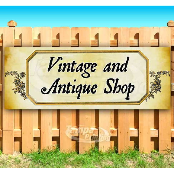 Vintage And Antique Shop 13 oz Vinyl Banner With Metal Grommets