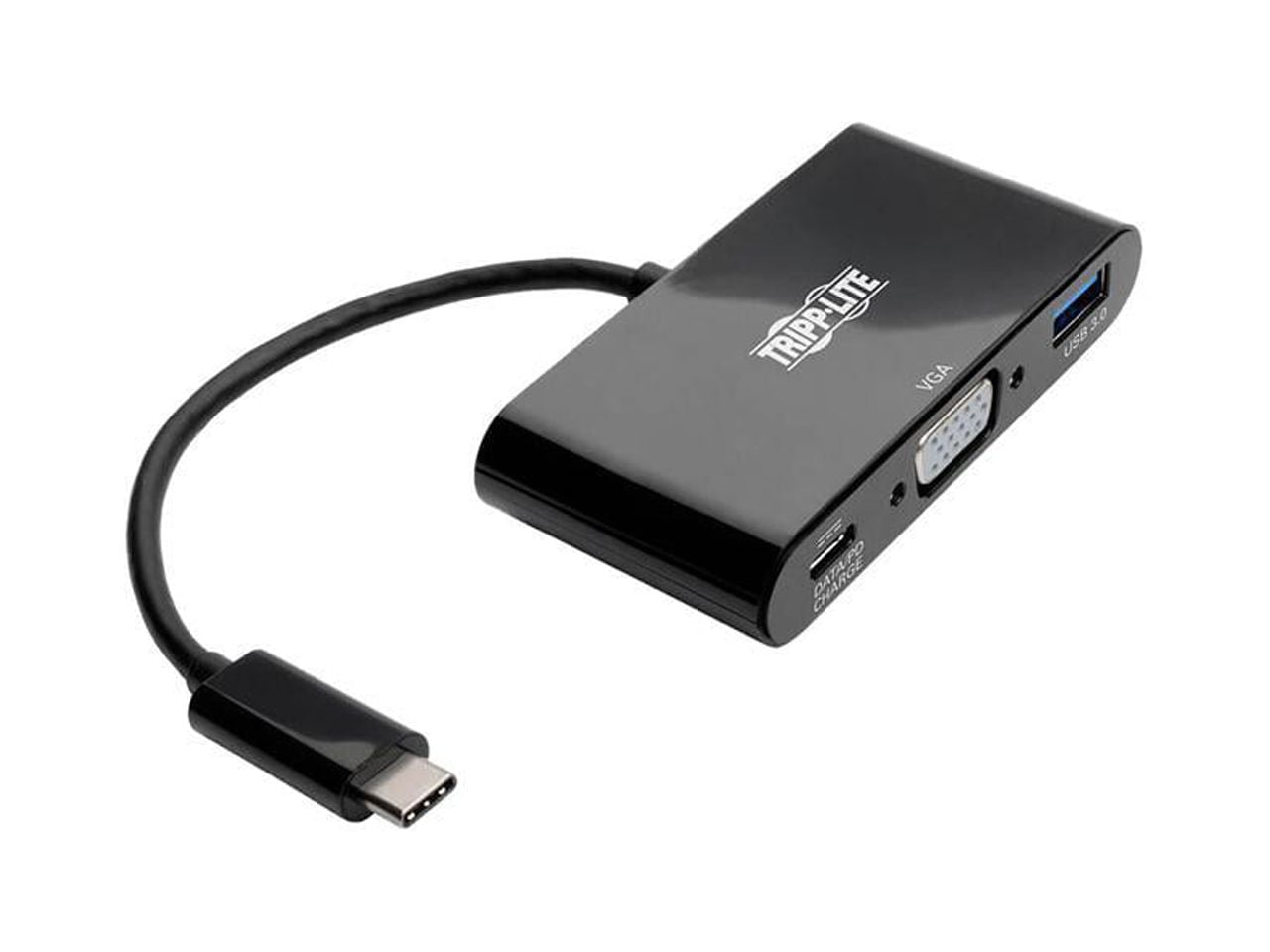 Tripp Lite USB C to VGA Multiport Adapter w/USB Hub PD Charging 1080p