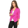 thumbnail image 2 of Women's Trendy Style 3/4 Sleeves Solid Open Jacket, 2 of 4