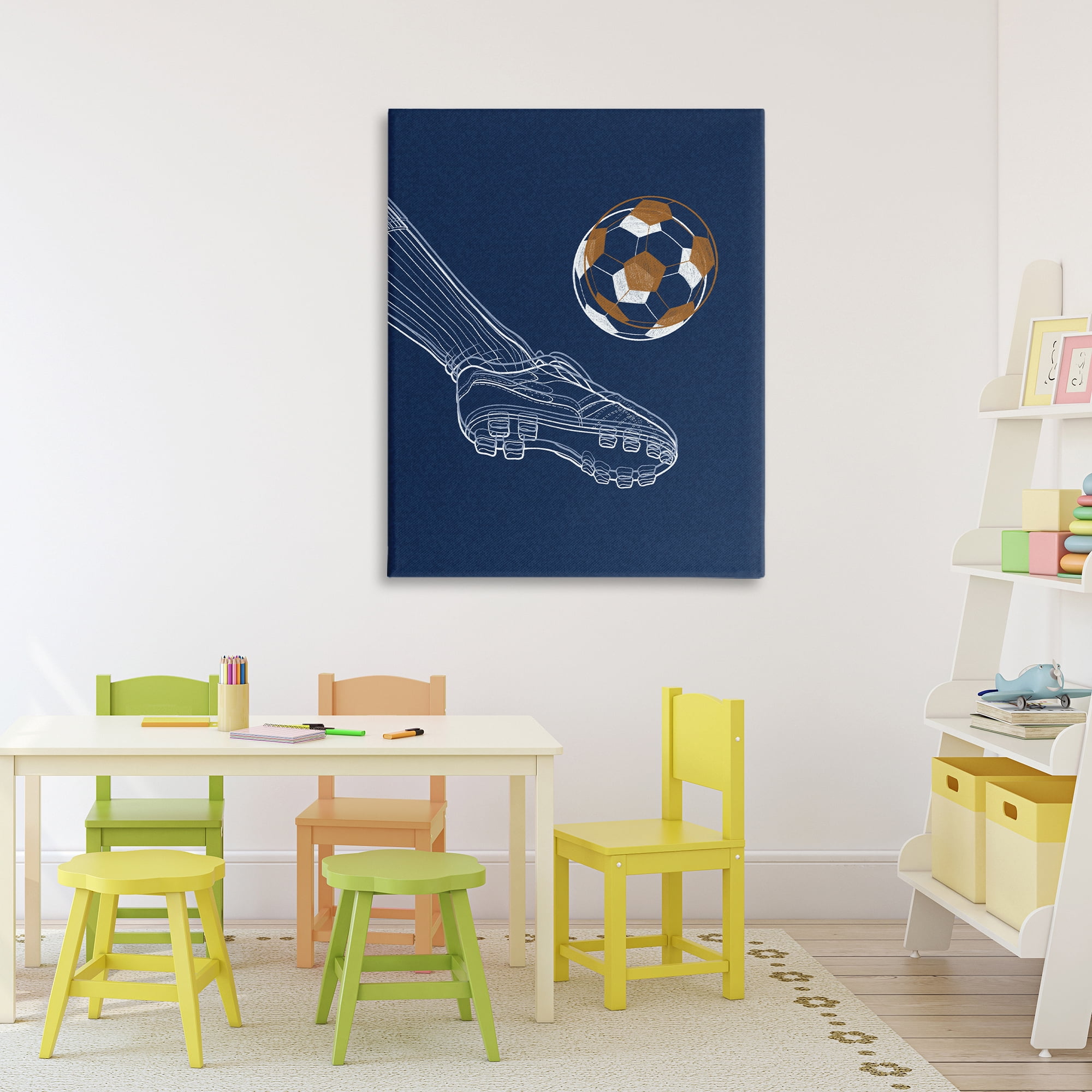 Stupell Industries Soccer Lines Contour Canvas Wall Art, design by Marcus Prime