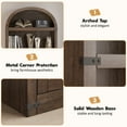 thumbnail image 4 of 72" Tall Arched Cabinets,Bookcase with storage,Mid-Century Modern 5-Tier Bookshelf with Door,2 Book Risers and Adjustable Shelves offering more storage space for Living Room,Kitchen,Home Office, 4 of 9