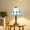 B - Sky Blue, variant on Tiffany Style Stained Glass Table Lamp, 14 Inch Vintage Bedside Light, Geometric Pattern Desk Lamp for Living Room Bedroom Decor