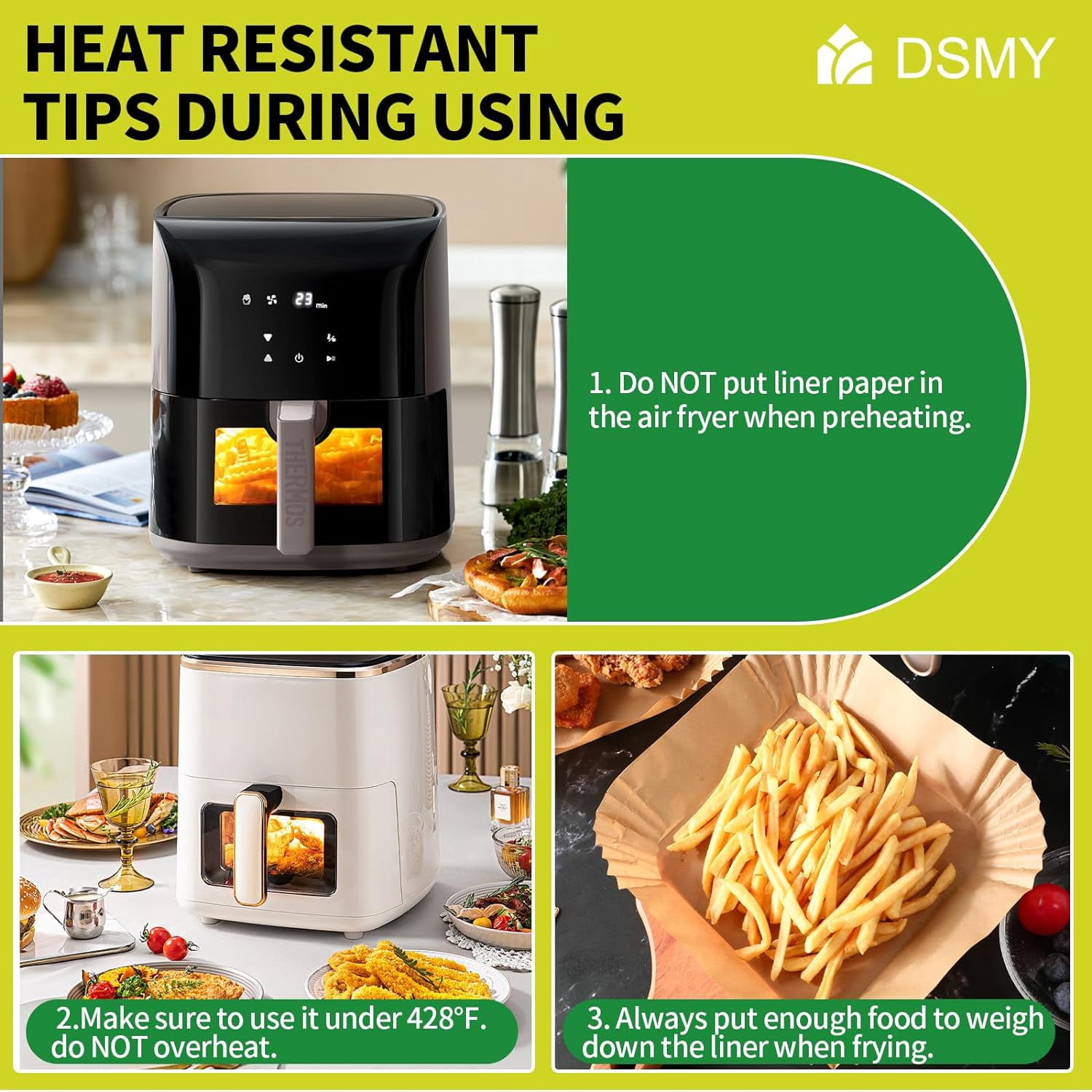 150 PCS Air Fryer Disposable Paper Liners,8 Inch Square Parchment Disposable Paper Liner for 5-8QT Air Fryer,Baking, Roasting and Microwave, Non-Stick Airfryer Accessories