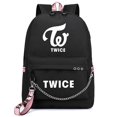 thumbnail image 2 of Mochila con estampado de la banda coreana TWICE, mochila de lona para mujer, mochila femenina con carga USB para ordenador portátil, mochila para mujer, 2 of 5