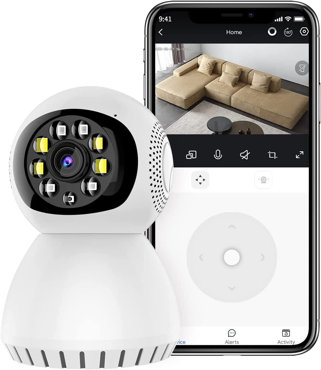 Security Camera Indoor Wireless, 360 Degree Panoramic Camera, 5G Dual