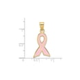 thumbnail image 2 of 14K Gold Large Enameled Pink Awareness Ribbon Pendant, 2 of 4
