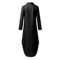 thumbnail image 5 of Ketyyh-chn99 Robes de Printemps pour Femmes Robe d'Été Robe Extensible Robe Décontractée Mini Robe Ample Confortable à Rayures Manches Longues Longue Robe Noir,5TG, 5 of 5