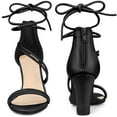 thumbnail image 2 of Sandalias de Tacón Grueso Perphy de Mujer con Tiras y Cordones Negro US 6/UK 4/EU 37, 2 of 6