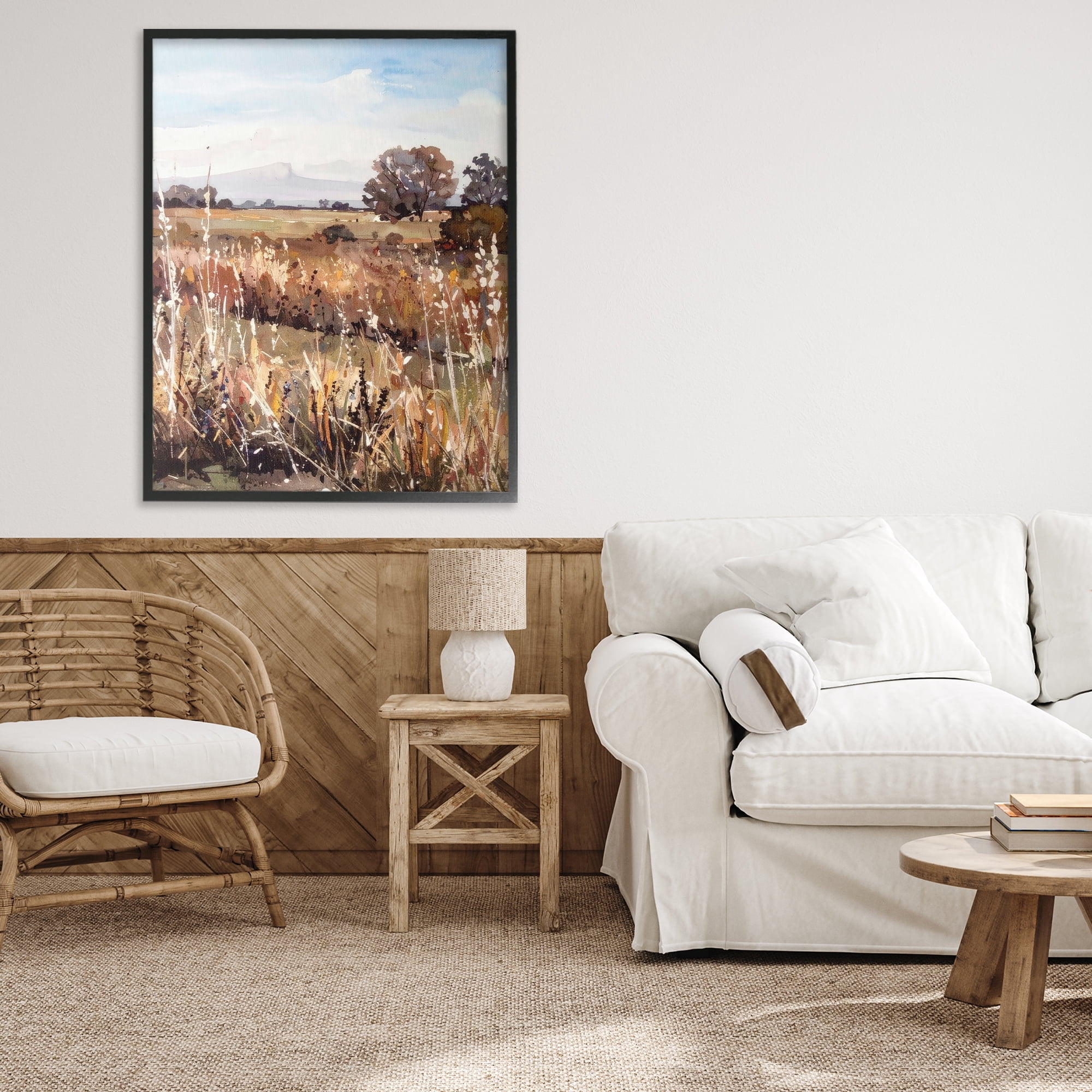 Stupell Industries Peaceful Meadow Expression Black Framed Giclee Art, design by Alonza Saunders