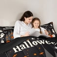 thumbnail image 5 of jejeloiu Happy Halloween Queen Comforter Set,Funny Ghost Pumpkin Bedding Sets,Black White Orange Bedding Comforter Set For Children,Breathable Home Decor Reversible,3pcs, 5 of 8