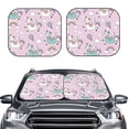 thumbnail image 2 of Xecao Llama Unicorn and Rainbow for Foldable Car Sun Shades (2-Pack) offer sun protection with an easy-fold design for convenient windshield shading., 2 of 7