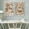 thumbnail image 4 of IDEA4WALL Framed Canvas Print Wall Art Set Wildlife Deers And Birds Fine Art Wall Decorative Retro Countryside Forest Animals & Plants Prints Minimalist Artwork for Home Decor - White 24"x36"x2, 4 of 5