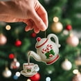 thumbnail image 4 of Christmas Teapot Ornament, 2D Acrylic Hanging Pendant with Holiday Designs for Christmas Tree, Christmas Decorations Indoor, Gift for Tea Lovers Festive Decor, 4 of 7