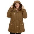 thumbnail image 6 of Soularge Women's Plus Size Winter Coat Warm Puffer Jacket with Fleece lining Hood Coffee 3X, 6 of 11