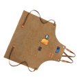 thumbnail image 4 of Delantal de carpintería de lona gruesa, impermeable, para jardinería y cafetería, color tostado claro, 4 of 12