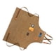 thumbnail image 4 of Delantal de carpintería de lona gruesa, impermeable, para jardinería, cafetería, color tostado claro, 4 of 12