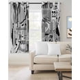 thumbnail image 2 of Torn Paper Blackout Curtains for Bedroom Living Room Darkening Curtains 96 Inches Long Vintage Abstract Collage Newspaper Art Window Curtain 2 Panels Set Window Treatment Grommet Drapes 52"x96", 2 of 9