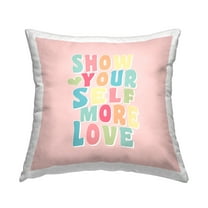 Stupell Industries Retro Pastel Self Love Decorative Printed Throw Pillow, 18 x 18